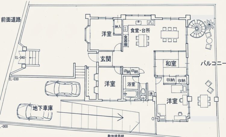 読谷村座喜味！なんと地下車庫５４坪の高床式平屋住宅。